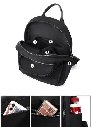 Женский рюкзак классический удобный повседневный polo городской нейлоновый стильный тканевый черный6 фото