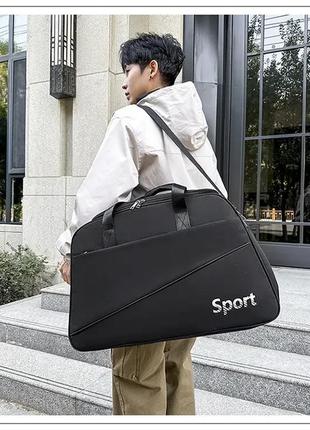 Туристическая сумка sports мужская женская спортивная дорожная черная 57 литров3 фото