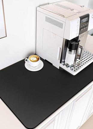 Антискользящий кухонный коврик - абсорбирующий коврик для сушки посуды  40х55 см черный