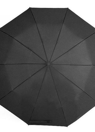Мужской зонт zest 10 спиц ручка-крюк полуавтомат 43620 черный3 фото