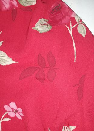 Красная в цветочный принт рубашка блузка р.145 фото