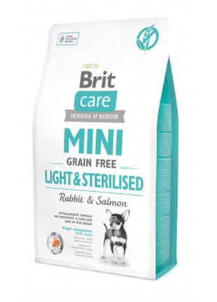 Сухой корм для собак brit care gf mini light & sterilised 2 кг (8595602521067)