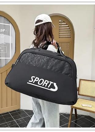 Дорожная сумка sports мужская женская туристическая спортивная 57 литров черная2 фото