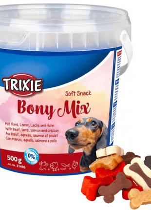 Trixie лакомство для собак «bony mix» ассорти в виде мини кочек поштучно