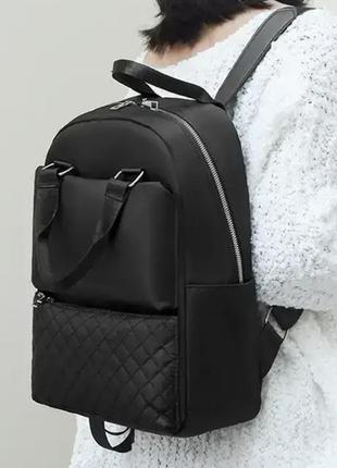 Женский рюкзак нейлоновый повседневный balina городской стильный тканевый для девушек черный текстильный2 фото