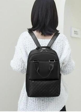 Женский рюкзак нейлоновый повседневный balina городской стильный тканевый для девушек черный текстильный3 фото