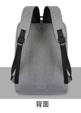 Чоловічий рюкзак міський щільний місткий молодіжний для ноутбука 3в1 usb порт jingpin чорний6 фото