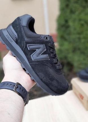 Класичні кросівки new balance 574 classic black замшевые кроссовки нью беланс 574 чёрные, серые1 фото