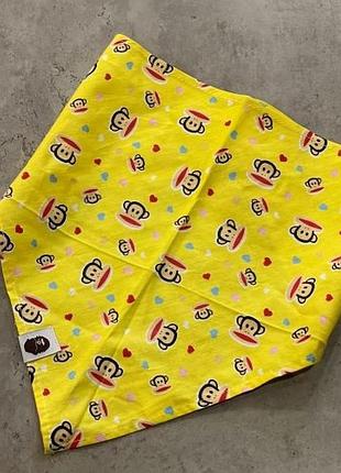 Бандана для собак, котів small monkey косинка на шию, жовтого кольору