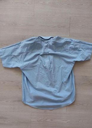 Брендовая рубашка мужская голубая с укороченным рукавом lee cooper, 38 cm 15" (м размер)4 фото