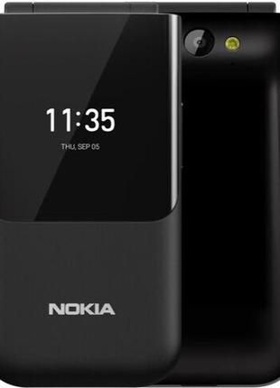 Кнопочный телефон 2.8'' nokia 2720 flip 512мб/4 гб 4g 2-sim black factory recertified