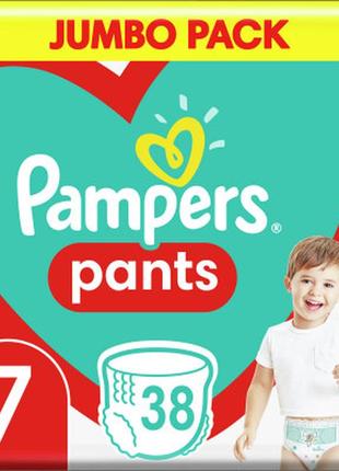 Підгузки pampers трусики pants giant plus розмір 7 (17+ кг) 38 шт. (8006540069387)