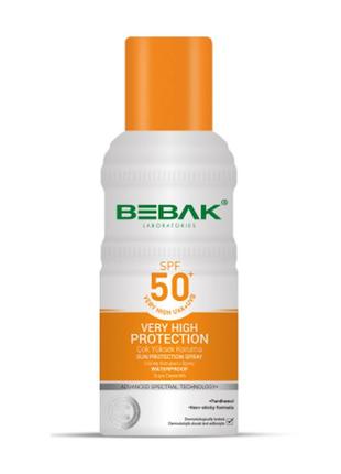 Солнцезащитный спрей spf 50+ bebak, 150 мл