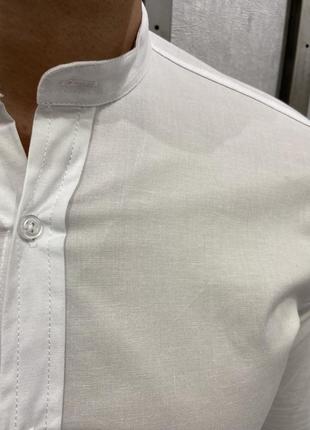 Рубашка белая однотонная 190423 фото