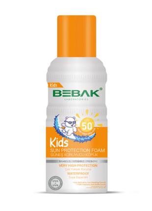 Сонцезахисна пінка для дітей spf 50+ bebak, 150 мл