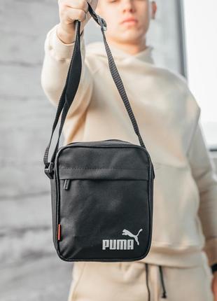 Мужская сумка мессенджер puma oxford черная3 фото