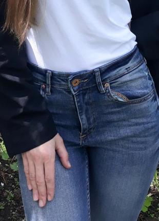 Плотные прямые джинсы синие1 фото
