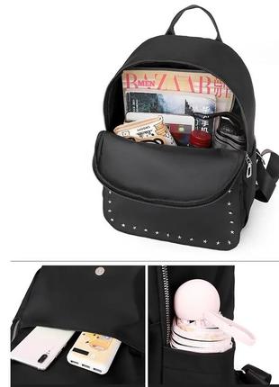 Женский рюкзак повседневный текстильный chenenkai городской непромокаемый нейлоновый стильный черный4 фото