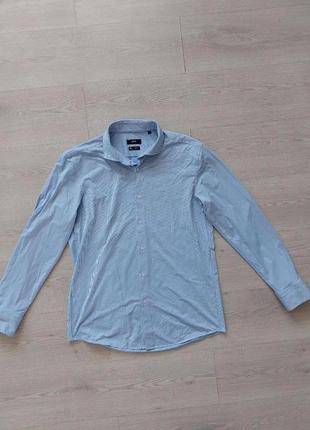 Брендова чоловіча сорочка hugo boss slim fit 43 / 17 (l)1 фото