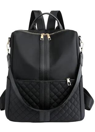 Женский городской рюкзак-сумка balina нейлоновый повседневный черный1 фото