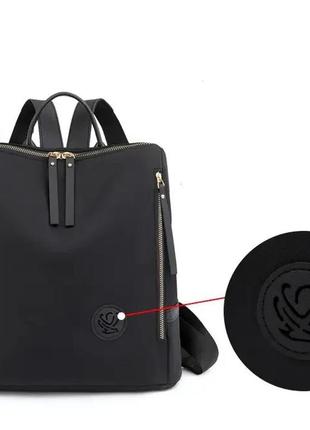 Жіночий рюкзак міський щільний norden повсякденний нейлоновий для дівчата чорний текстильний непромокальний9 фото