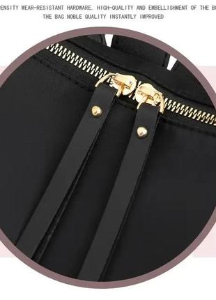 Жіночий рюкзак міський щільний norden повсякденний нейлоновий для дівчата чорний текстильний непромокальний8 фото