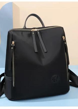 Жіночий рюкзак міський щільний norden повсякденний нейлоновий для дівчата чорний текстильний непромокальний4 фото