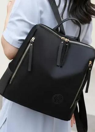 Жіночий рюкзак міський щільний norden повсякденний нейлоновий для дівчата чорний текстильний непромокальний2 фото