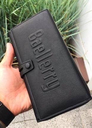 Чоловіче шкіряне портмоне baellerry гаманець чорний3 фото