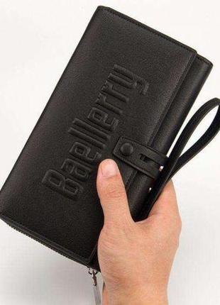 Чоловіче шкіряне портмоне baellerry гаманець чорний4 фото