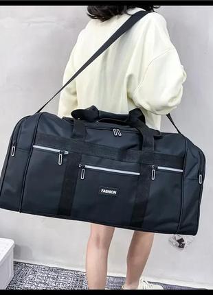 Дорожная сумка fashion туристическая мужская женская спортивная 44 литра черная2 фото
