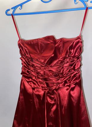 Платье / платье атласное красное в стиле femme fatale фам фаталь / вампир6 фото