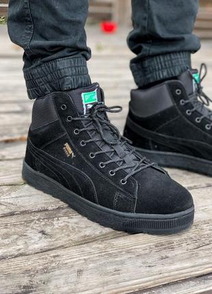 Puma seude black fur🆕 шикарные зимние кроссовки 🆕купить наложенный платёж