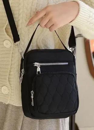 Женская сумка на плечо нейлоновая jingpin кросс-боди черная