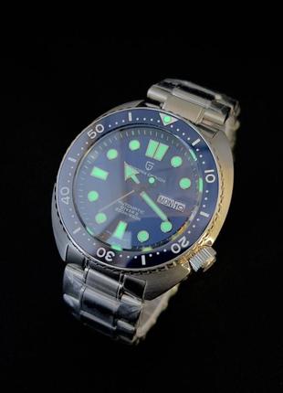 Мужские механические часы с автоподзаводом pagani design pd-1696 silver-blue хомаж seiko tutrle9 фото