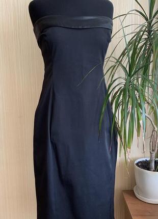 Черное корсетное платье вечернее mango suit размер m/l