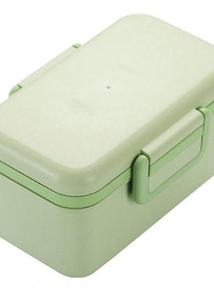 Дитячий дворівневий ланч-бокс lester, 750 мл зелений