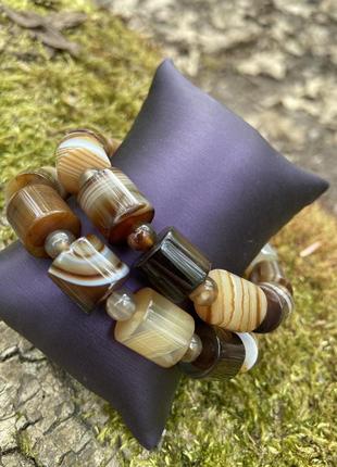 Браслет из натурального агата подарок для парня, мужчины