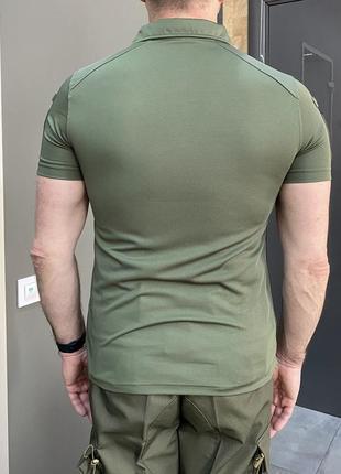 Поло тактическое bikatex, цвет олива, размер m, с липучками для шевронов на рукавах, футболка тактическая2 фото