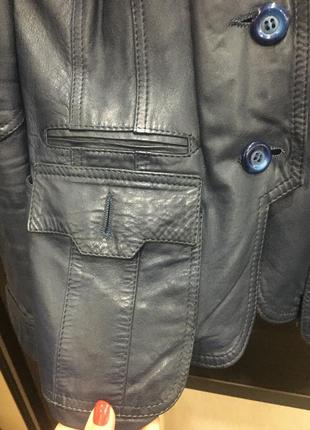 Синяя кожаная курточка s размера3 фото