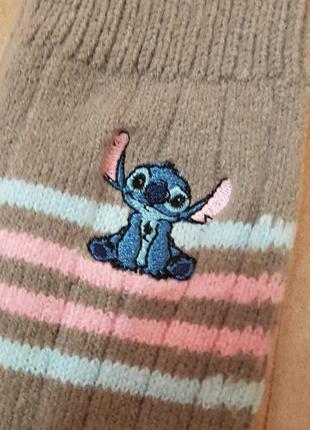 Носки теплые плюшевые, мягкие, вязанные, носочки с тормозами стич, stitch disney размер 37-42 р-р4 фото