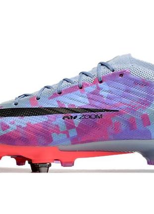 Бутсы гибриды nike mercurial vapor xiv anti clog найк меркуриал фиолетовые футбольная обувь с шипами6 фото