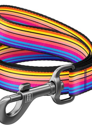 Повідець для собак нейлоновий waudog nylon, малюнок "лінія 1", ш 15 мм, дов 122 см