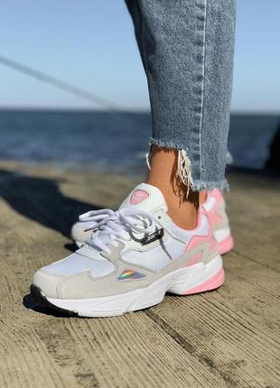 Adidas falcon white/beige/pink🆕 шикарные женские кроссовки 🆕купить наложенный платёж