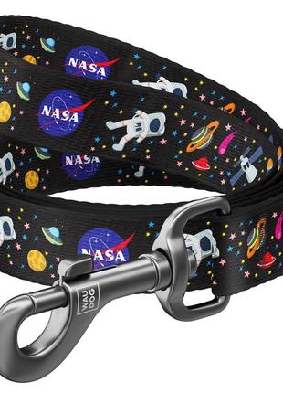 Повідець для собак нейлоновий waudog nylon, малюнок "nasa", ш 25 мм, дов 122 см