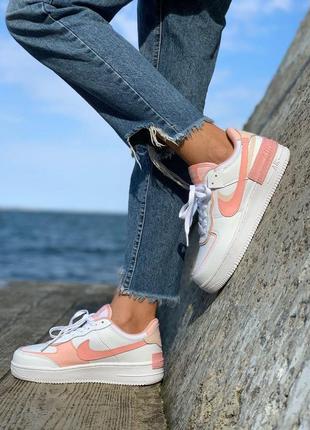 Nike air force 1 shadow white/peach 🆕 шикарные женские кроссовки 🆕купить наложенный платёж5 фото