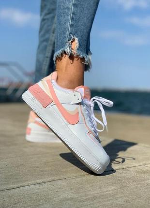 Nike air force 1 shadow white/peach 🆕 шикарные женские кроссовки 🆕купить наложенный платёж10 фото
