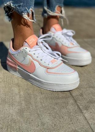 Nike air force 1 shadow white/peach 🆕 шикарные женские кроссовки 🆕купить наложенный платёж3 фото