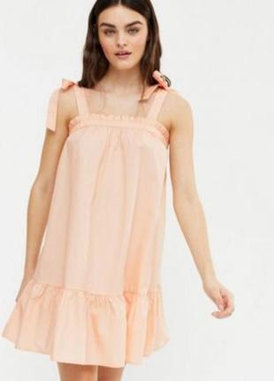 Персикова сукня оверсайз1 фото