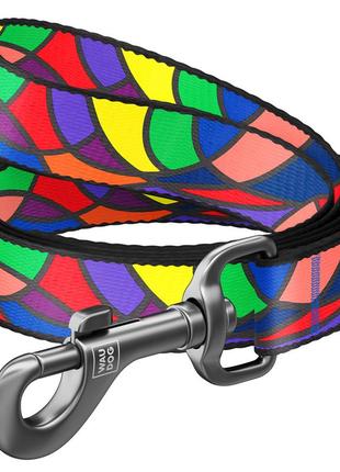 Повідець для собак нейлоновий waudog nylon, малюнок "вітраж", ш 15 мм, дов 122 см